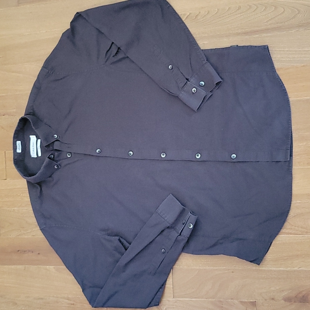 Men's Calvin Klein Slim Fit Textured Fabric Dark Gray Large